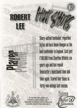1999 Futera Newcastle United Fans' Selection - Hot Shots #HS7 Robert Lee Back