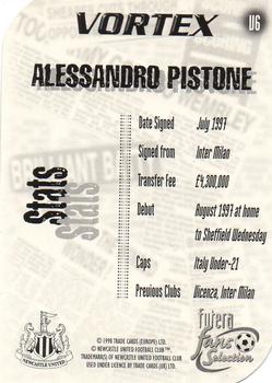 1999 Futera Newcastle United Fans' Selection - Vortex #V6 Alessandro Pistone Back