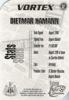 1999 Futera Newcastle United Fans' Selection - Vortex #V2 Dietmar Hamann Back