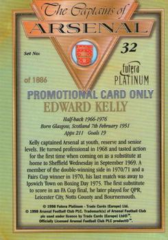 1998 Futera Platinum The Captains of Arsenal - Promotional Card Set #32 Edward Kelly Back