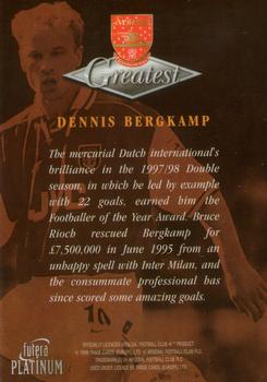 1999 Futera Platinum Arsenal Greatest #NNO Dennis Bergkamp Back