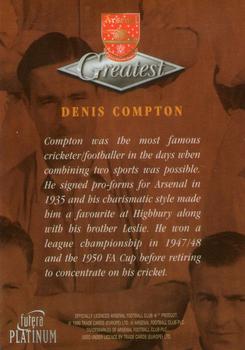 1999 Futera Platinum Arsenal Greatest #NNO Denis Compton Back