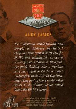 1999 Futera Platinum Arsenal Greatest #NNO Alex James Back