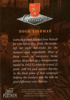 1999 Futera Platinum Arsenal Greatest #NNO Doug Lishman Back