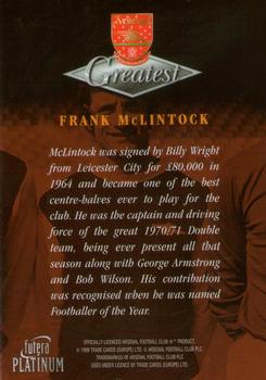 1999 Futera Platinum Arsenal Greatest #NNO Frank McLintock Back