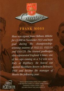 1999 Futera Platinum Arsenal Greatest #NNO Frank Moss Back
