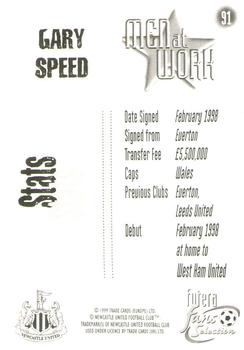 1999 Futera Newcastle United Fans' Selection - Foil #91 Gary Speed Back