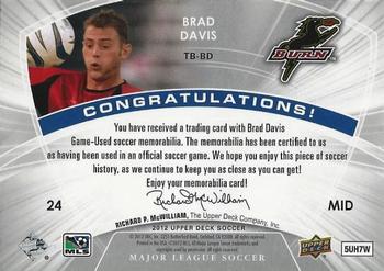 2012 Upper Deck MLS - MLS Materials Throwbacks #TB-BD Brad Davis Back