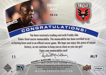 2012 Upper Deck MLS - MLS Materials Throwbacks #TB-FA Freddy Adu Back