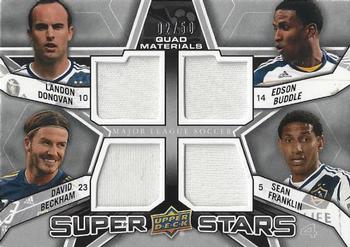 2012 Upper Deck MLS - Super Stars Quad Materials #SS-GAL Landon Donovan / David Beckham / Edson Buddle / Sean Franklin Front