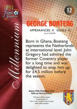 2000 Futera Fans Selection Aston Villa - Foil #12 George Boateng Back