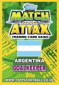 2014 Topps Match Attax England World Cup #3 Sergio Romero Back