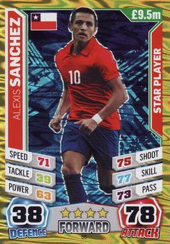 2014 Topps Match Attax England World Cup #55 Alexis Sanchez Front
