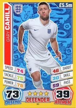 2014 Topps Match Attax England World Cup #80 Gary Cahill Front