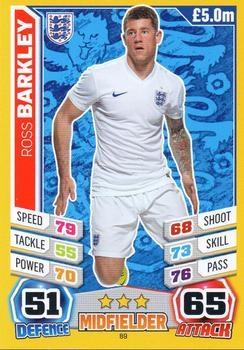 2014 Topps Match Attax England World Cup #89 Ross Barkley Front