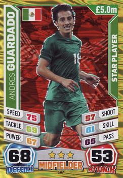 2014 Topps Match Attax England World Cup #167 Andres Guardado Front
