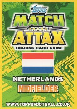 2014 Topps Match Attax England World Cup #176 Wesley Sneijder Back