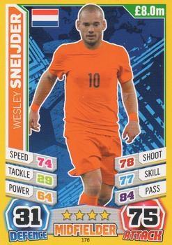 2014 Topps Match Attax England World Cup #176 Wesley Sneijder Front