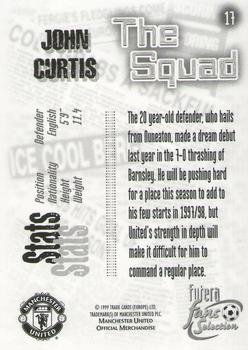 1999 Futera Manchester United Fans' Selection #17 John Curtis Back