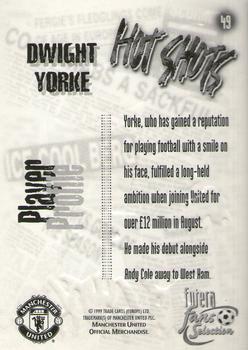 1999 Futera Manchester United Fans' Selection #49 Dwight Yorke Back