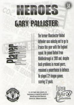 1999 Futera Manchester United Fans' Selection #58 Gary Pallister Back