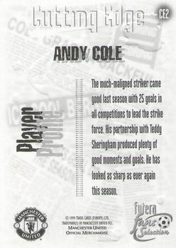 1999 Futera Manchester United Fans' Selection - Cutting Edge Embossed #CE2 Andy Cole Back