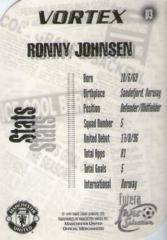 1999 Futera Manchester United Fans' Selection - Vortex #V3 Ronny Johnsen Back