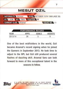 2014 Topps Premier Gold #7 Mesut Ozil Back