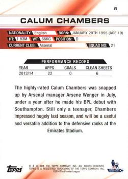 2014 Topps Premier Gold #8 Calum Chambers Back