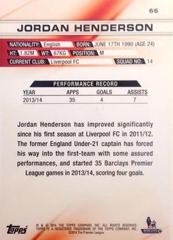 2014 Topps Premier Gold #66 Jordan Henderson Back
