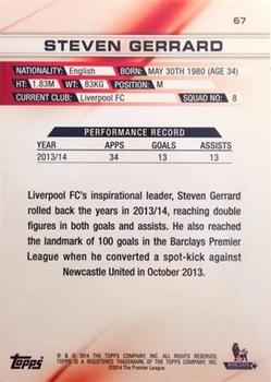 2014 Topps Premier Gold #67 Steven Gerrard Back