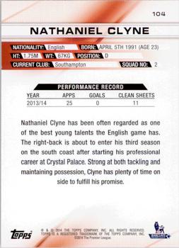 2014 Topps Premier Gold #104 Nathaniel Clyne Back