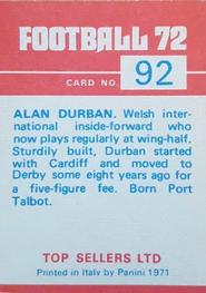 1971-72 Panini Football 72 #92 Alan Durban Back