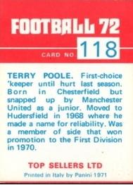 1971-72 Panini Football 72 #118 Terry Poole Back