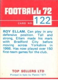 1971-72 Panini Football 72 #122 Roy Ellam Back