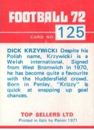 1971-72 Panini Football 72 #125 Dick Krzywicki Back