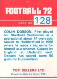 1971-72 Panini Football 72 #128 Colin Dobson Back