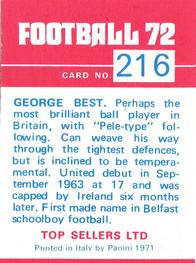 1971-72 Panini Football 72 #216 George Best Back