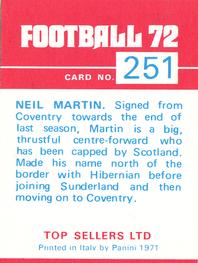 1971-72 Panini Football 72 #251 Neil Martin Back