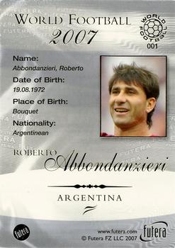 2007 Futera World Football Foil #1 Roberto Abbondanzieri Back