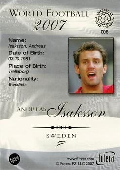2007 Futera World Football Foil #6 Andreas Isaksson Back