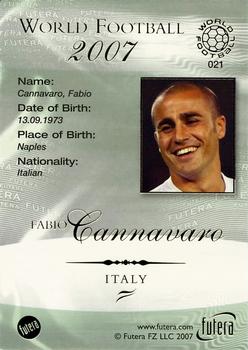 2007 Futera World Football Foil #21 Fabio Cannavaro Back
