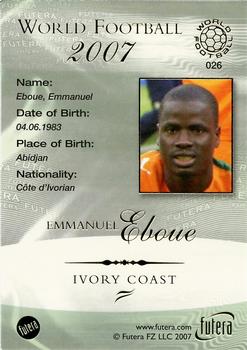 2007 Futera World Football Foil #26 Emmanuel Eboue Back