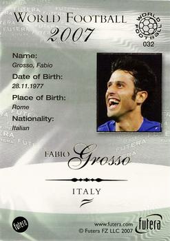 2007 Futera World Football Foil #32 Fabio Grosso Back