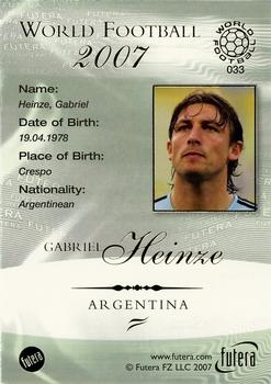 2007 Futera World Football Foil #33 Gabriel Heinze Back