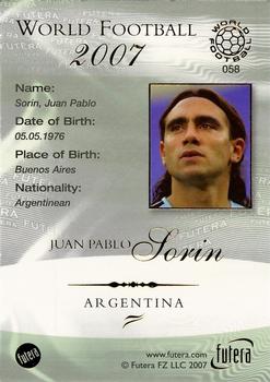 2007 Futera World Football Foil #58 Juan Pablo Sorin Back