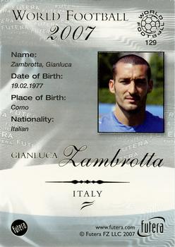 2007 Futera World Football Foil #129 Gianluca Zambrotta Back