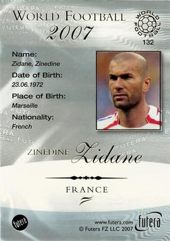 2007 Futera World Football Foil #132 Zinedine Zidane Back