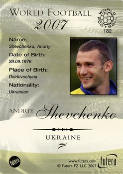 2007 Futera World Football Foil #182 Andriy Shevchenko Back