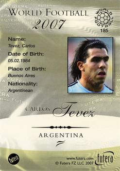 2007 Futera World Football Foil #185 Carlos Tevez Back